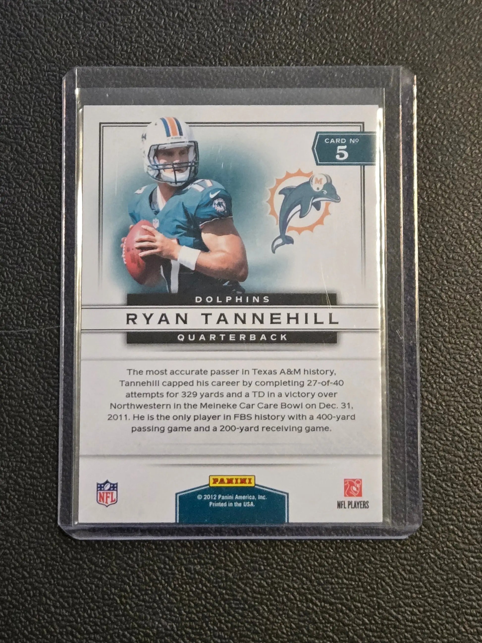 2012 Panini Prestige #5 Ryan Tannehill Prestigious Picks - Football Card Single