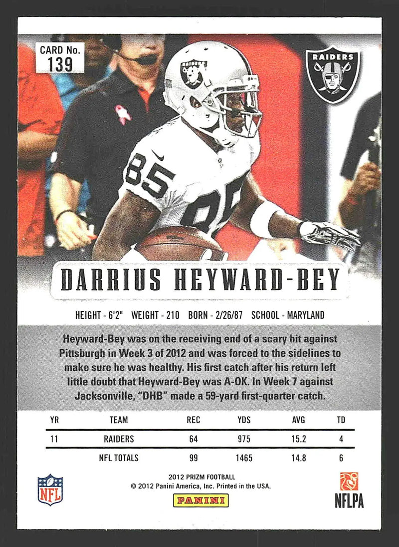 2012 Panini Prizm #139 Darrius Heyward-Bey - Football Card Single