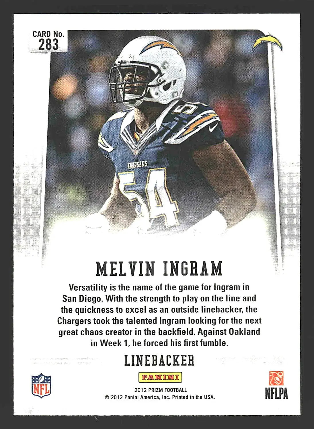 2012 Panini Prizm #283 Melvin Ingram RC - Football Card Single