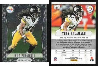 2012 Panini Prizm TROY POLAMALU #155 Pittsburgh Steelers HOF - Football Card Single