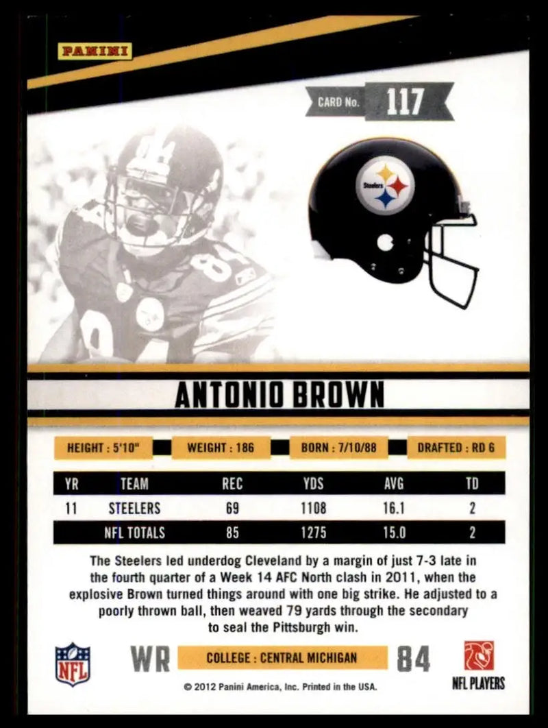 2012 Panini Rookies & Stars - Antonio Brown #117