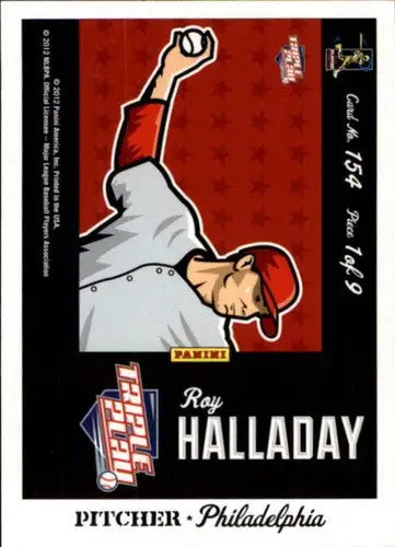 2012 Panini Triple Play Cartoons Home Puzzles #154 Roy Halladay NM-MT Phillies - Baseball Card Single