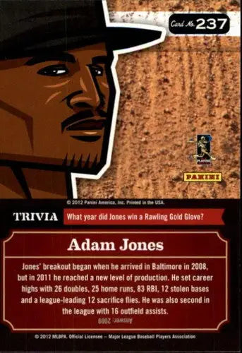2012 Panini Triple Play Focus #237 Adam Jones NM-MT Orioles - Baseball Card Single