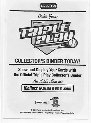 2012 Panini Triple Play Stickers #14 Sticker NM-MT - Baseball Card Single