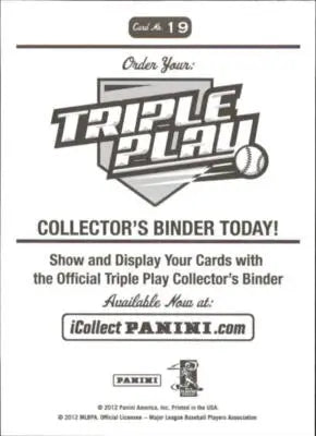 Original gloss of Adrian Gonzalez 2012 Panini Triple Play sticker in Triple Play collector’s binder