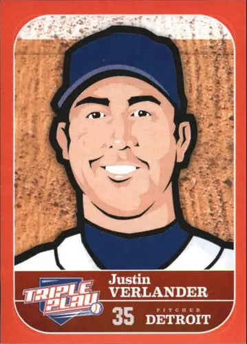 2012 Panini Triple Play Stickers #24 Justin Verlander NM-MT Tigers ID:15195 - Baseball Card Single