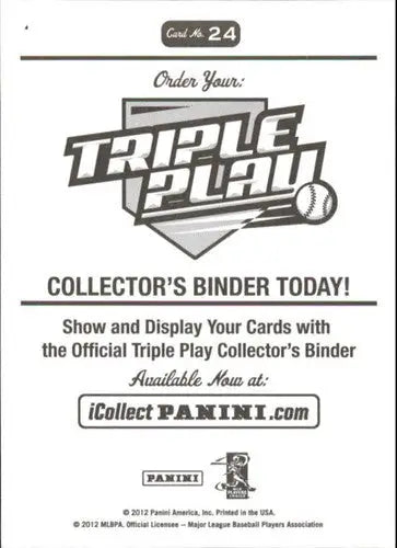 2012 Panini Triple Play Stickers #24 Justin Verlander NM-MT Tigers ID:15195 - Baseball Card Single