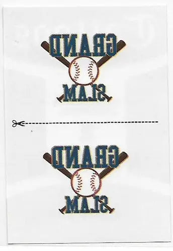 Two baseball-themed stickers from Panini Triple Play Tattoos for Panini Triple collections