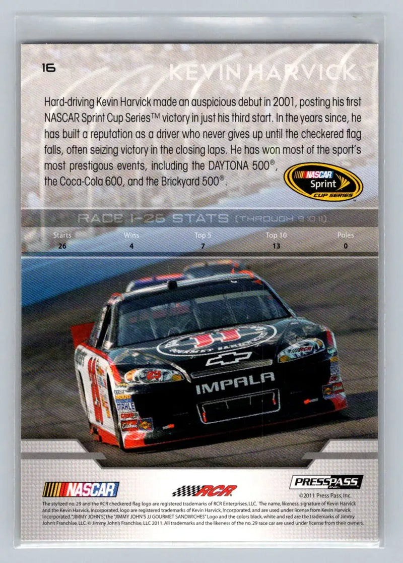 2012 Press Pass #16 Kevin Harvick Richard Childress Racing - Racing Card Single