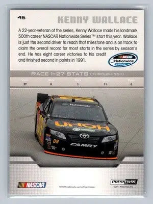 2012 Press Pass #46 Kenny Wallace RAB Racing - Racing Card Single