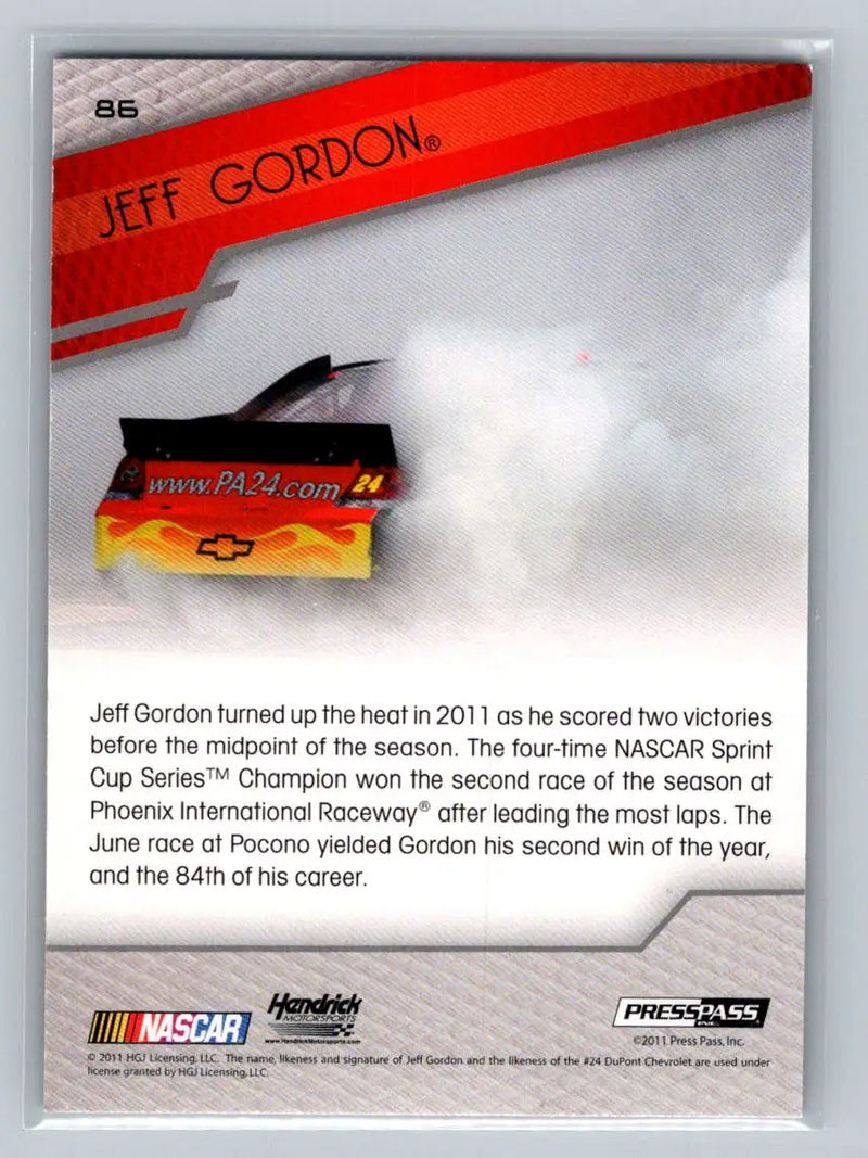 2012 Press Pass #86 Jeff Gordon Blue Foil Hendrick Motorsports - Racing Card Single