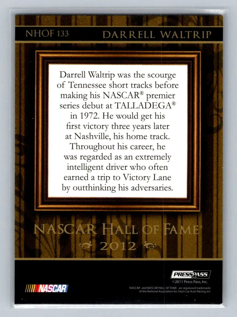 2012 Press Pass #NHOF 133 Darrell Waltrip NASCAR Hall of Fame Blue - Racing Card Single