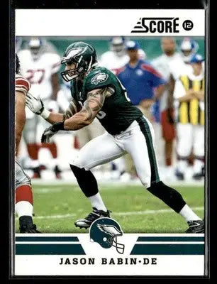 2012 Score Jason Babin #83 Scorecard Philadelphia Eagles