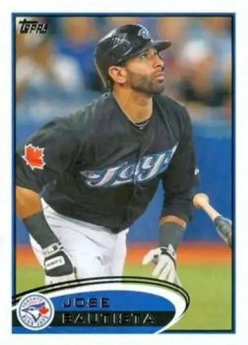 José Bautista baseball card from 2012 Topps #100 featuring original gloss for sports cards