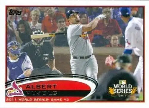 2011 Topps Albert Pujols baseball card with original gloss from 2012 Topps #108