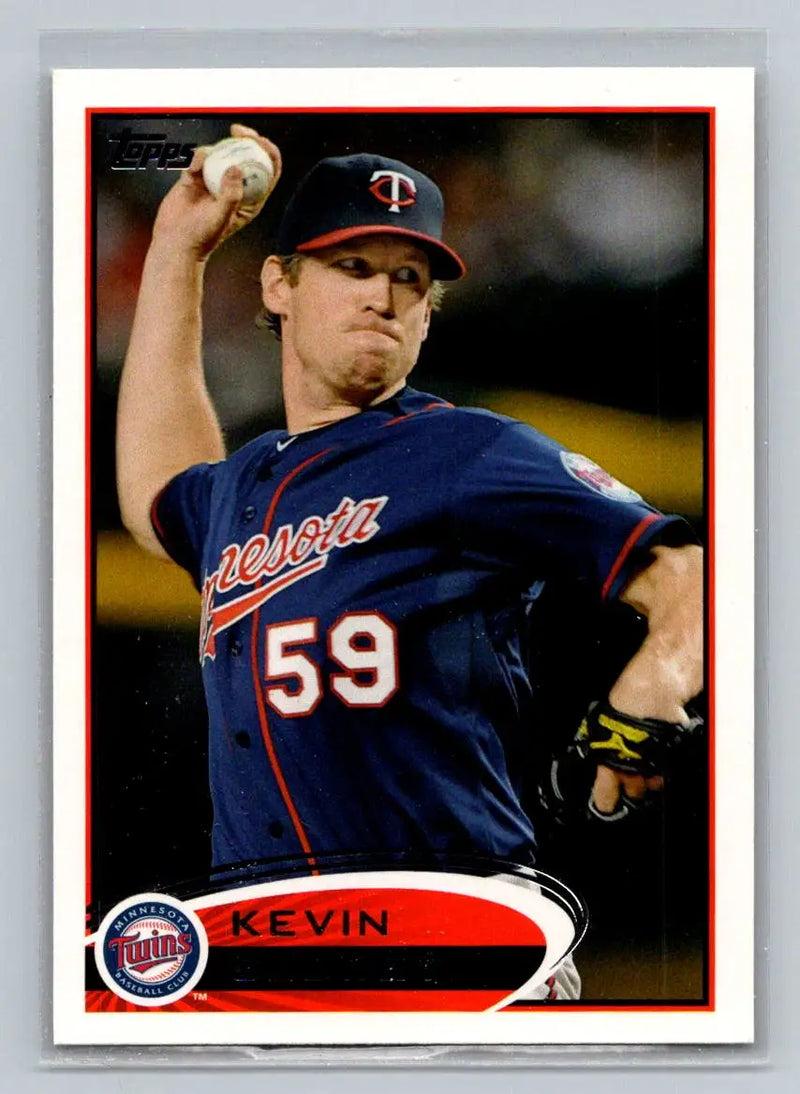 Baseball card of Kevin Slowey, 2012 Topps #111A featuring the Minnesota Twins pitcher