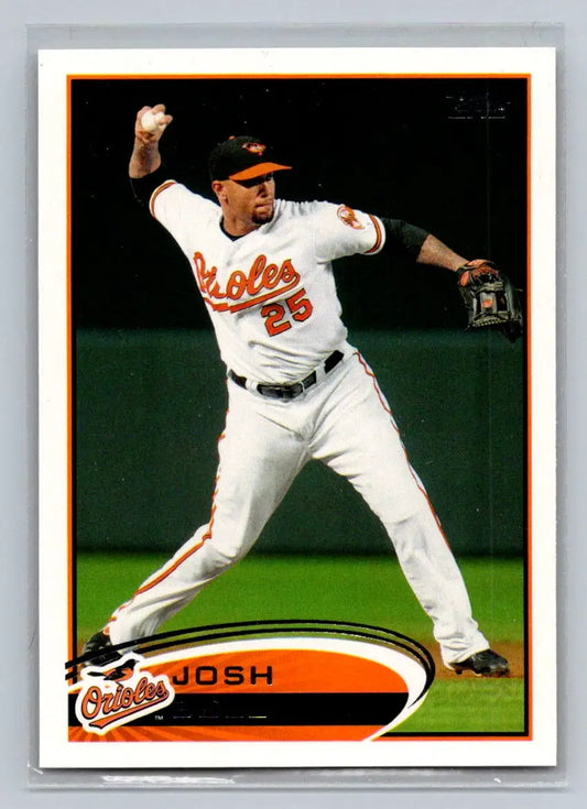 Baseball card of 2012 Topps 121a Josh Bell pitching for the Baltimore Orioles