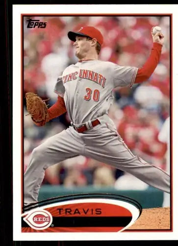 Original gloss baseball card featuring Travis Wood NM-MT from 2012 Topps Reds