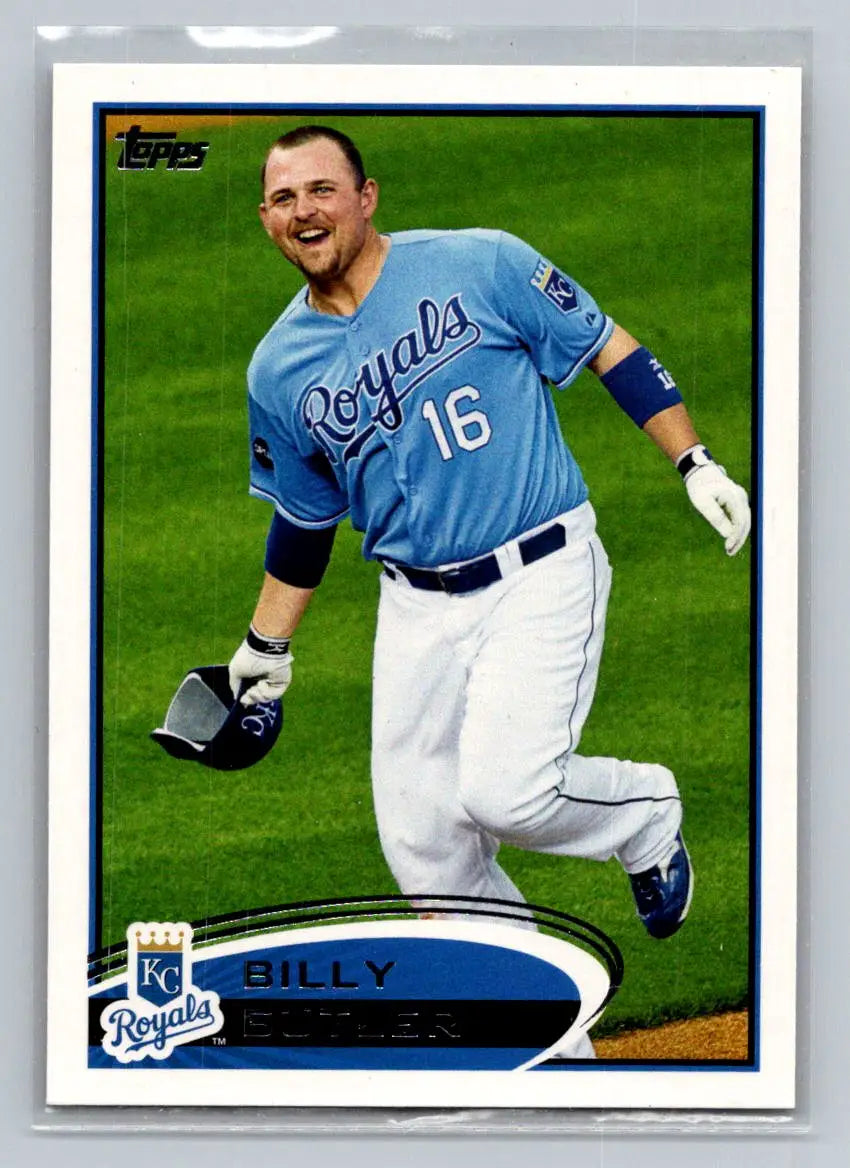 Billy Butler baseball card from 2012 Topps #145b featuring Kansas City Royals star