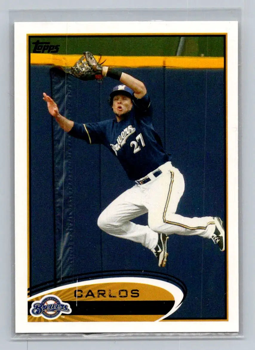 2012 Topps #146a Carlos Gomez Milwaukee Brewers baseball card for collectors