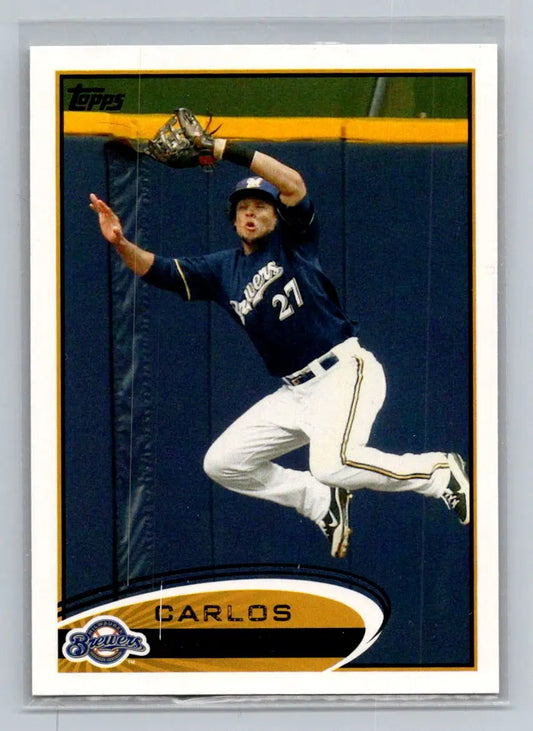 2012 Topps #146a Carlos Gomez Milwaukee Brewers baseball card for collectors