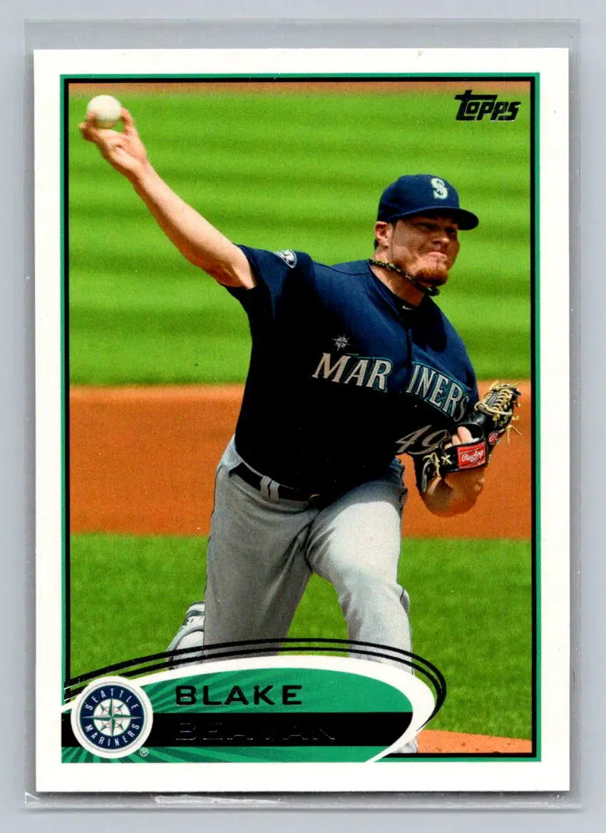 Baseball card featuring 2012 Topps #168a Blake Beavan of the Seattle Mariners