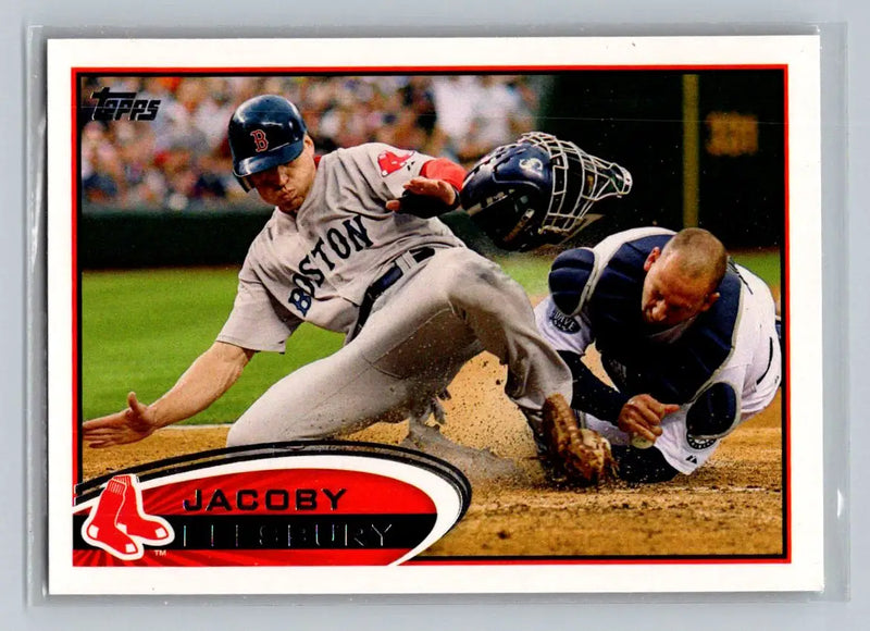 Baseball card of 2012 Topps #170a Jacoby Ellsbury from Boston Red Sox