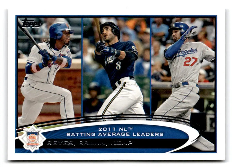 2012 Topps #181 Reyes Braun Kemp Batting Average Leaders - Baseball Card Single