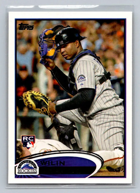 Wilin Rosario 2012 Topps #184a rookie card featuring the Colorado Rockies design