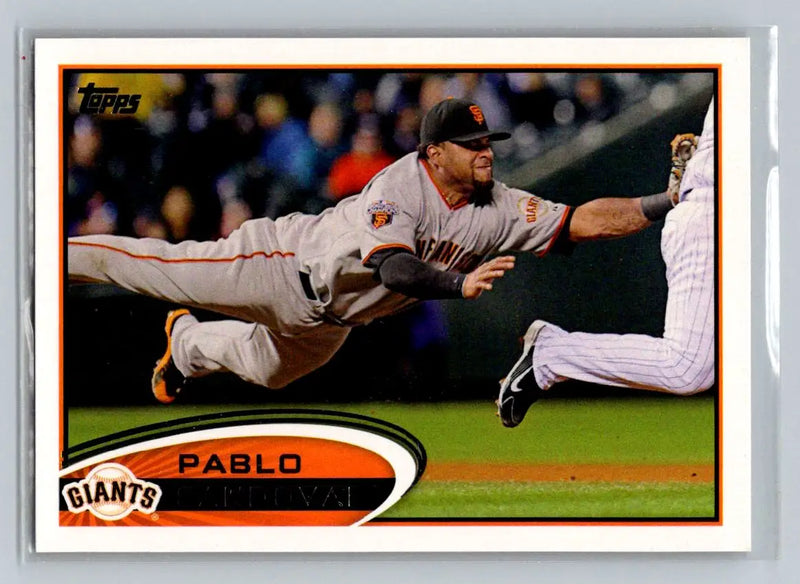 2012 Topps #185a Pablo Sandoval San Francisco Giants baseball card collectible item