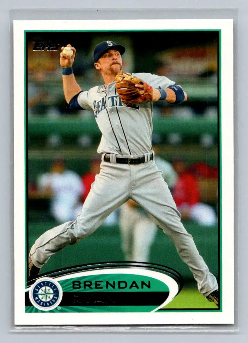Baseball card of Brendan Ryan from 2012 Topps 197a featuring Seattle Mariners