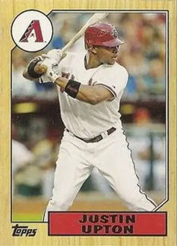 Justin Upton baseball card with original gloss from 2012 Topps 1987 Topps Minis series