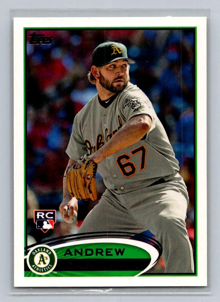 Baseball card of 202a Andrew Carignan from the Oakland Athletics Rookie series