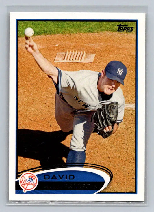 David Robertson 2012 Topps #206a baseball card featuring New York Yankees pitcher