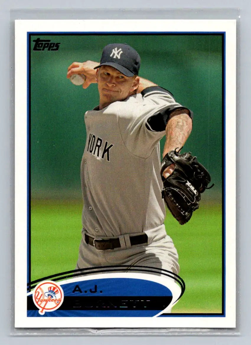 A.J. Burnett trading card from 2012 Topps New York Yankees baseball cards collection