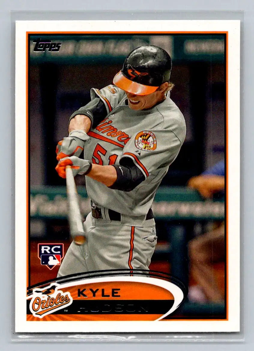 Kyle Hudson 2012 Topps #218b baseball card featuring Baltimore Orioles rookie