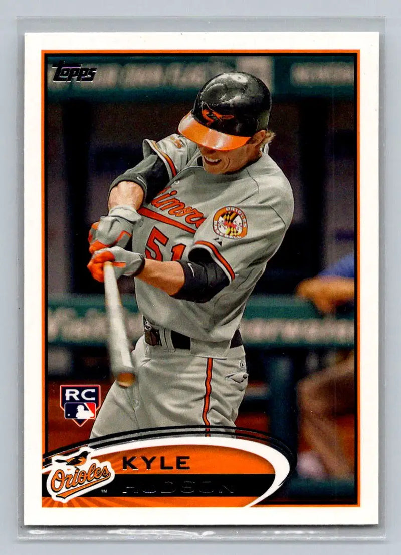 Kyle Hudson 2012 Topps #218b baseball card featuring Baltimore Orioles rookie