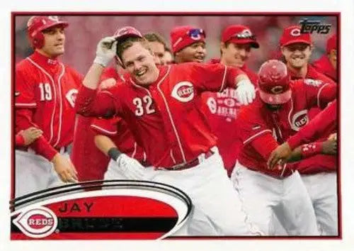 Baseball card featuring Jay Bruce NMMT from 2012 Topps #220 with original gloss