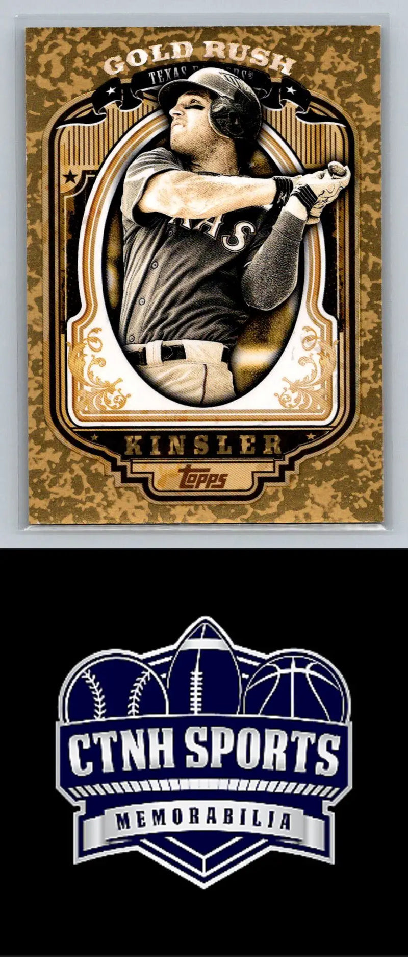 Ian Kinsler Gold Rush Wrapper Redemption baseball trading card for Texas Rangers