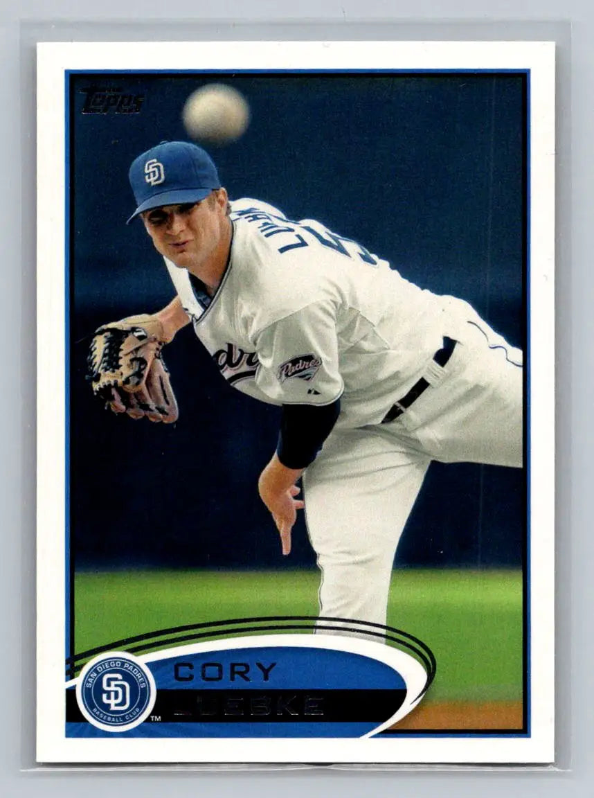 Baseball card of Cory Luebke from 2012 Topps #23b San Diego Padres collection