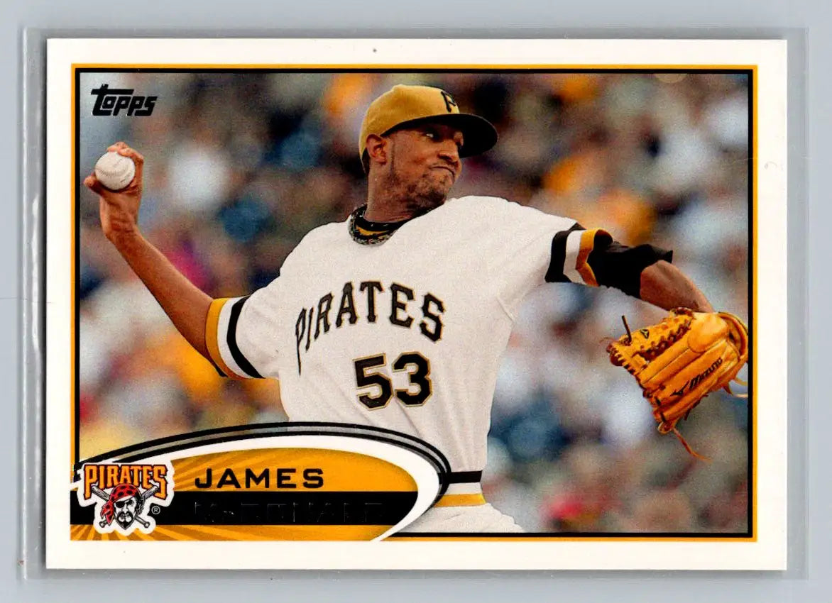 Baseball card of pitcher James McDonald Pittsburgh Pirates 2012 Topps #241b