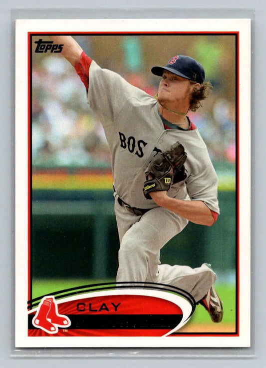 Baseball card of Clay Buchholz from 2012 Topps #247a Boston Red Sox