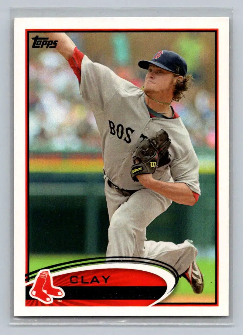 Baseball card of Clay Buchholz from 2012 Topps #247a Boston Red Sox