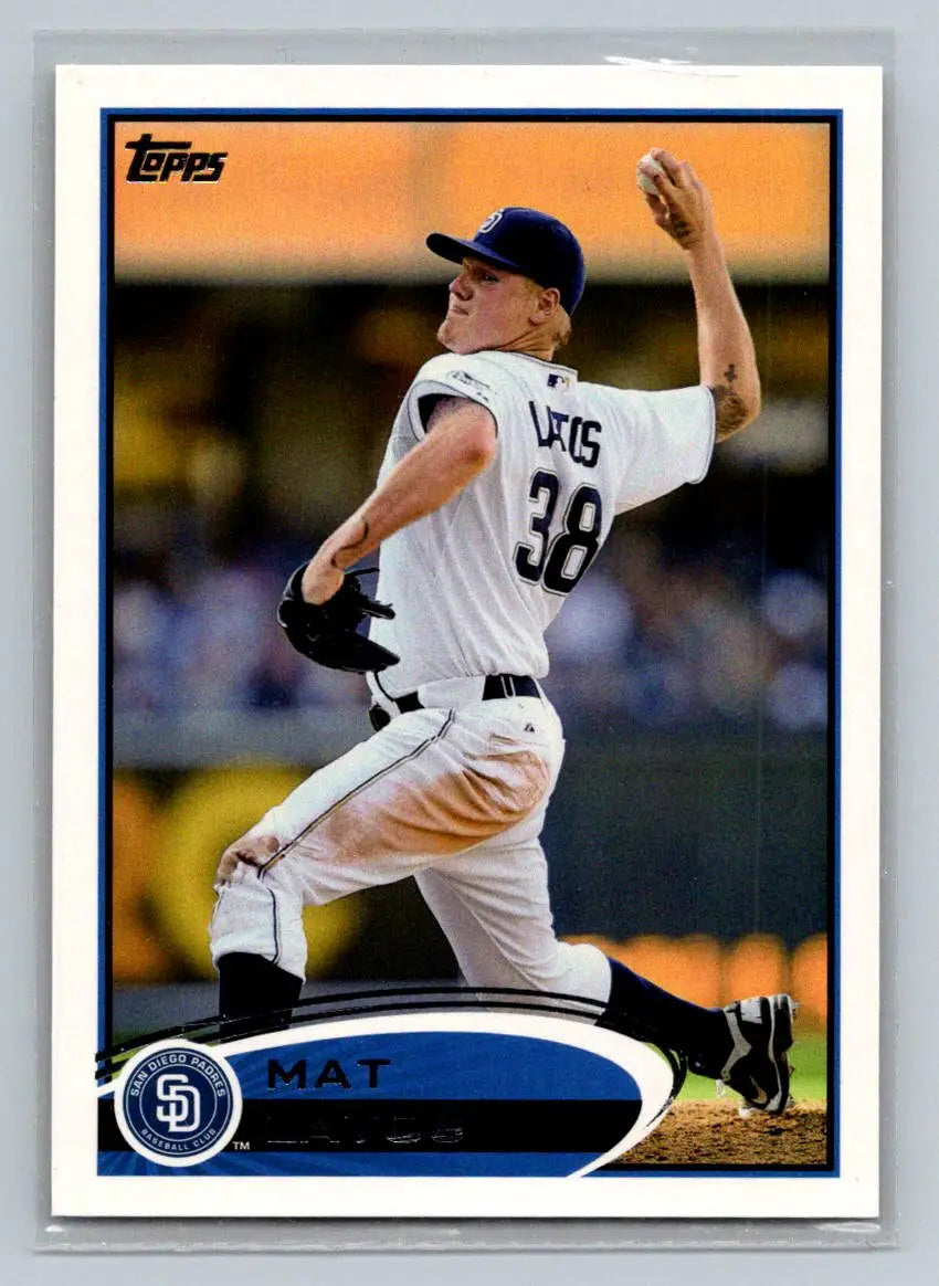 Baseball card of pitcher Mat Latos 256a Mat Latos San Diego Padres 2012 Topps