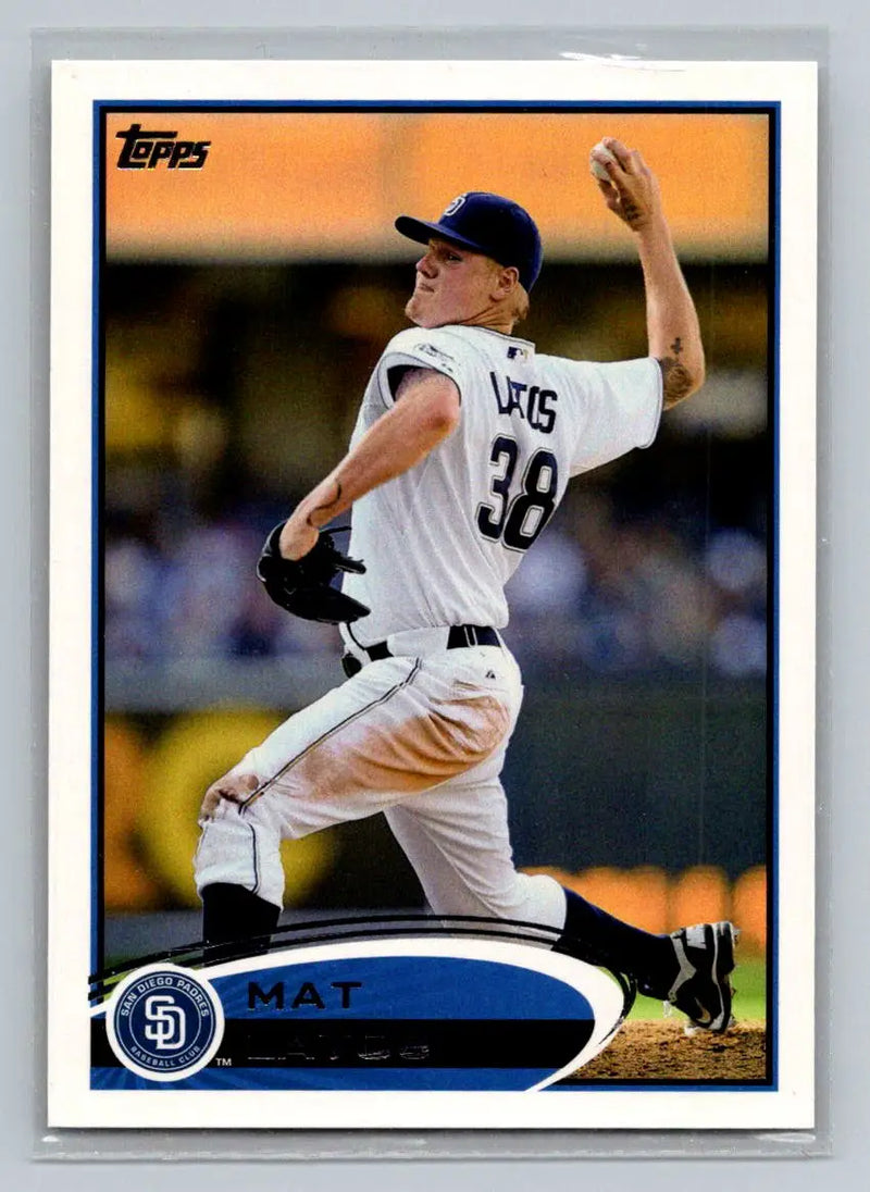 Baseball card of pitcher Mat Latos 256a Mat Latos San Diego Padres 2012 Topps