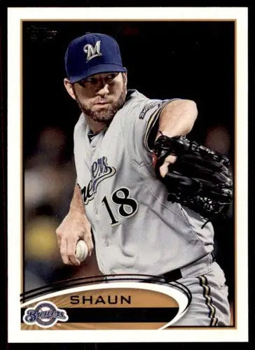 Baseball trading card of Shaun Marcum in Milwaukee Brewers uniform with original gloss