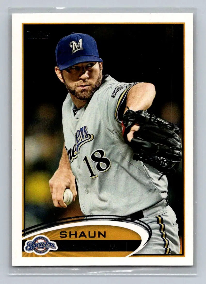 Baseball card featuring Shaun Marcum Milwaukee Brewers 262a Shaun Marcum 2012 Topps