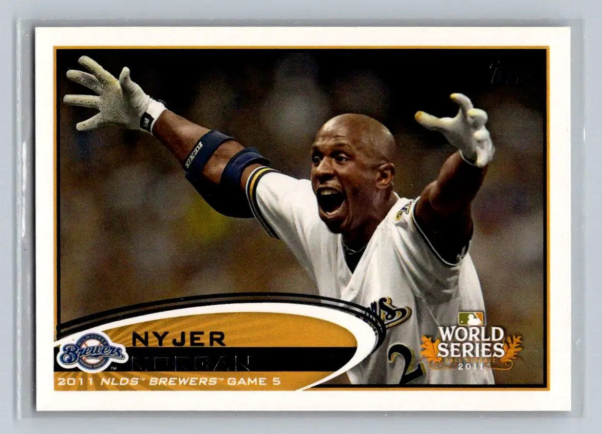 Baseball card of Nyjer Morgan Milwaukee Brewers 2012 Topps #272 collectible sports card