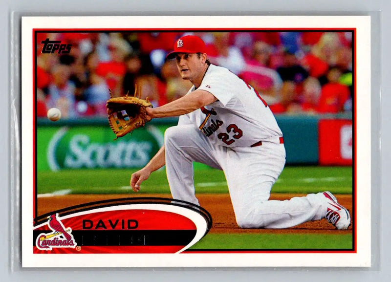 2012 Topps #273a David Freese St Louis Cardinals baseball card outdoor display