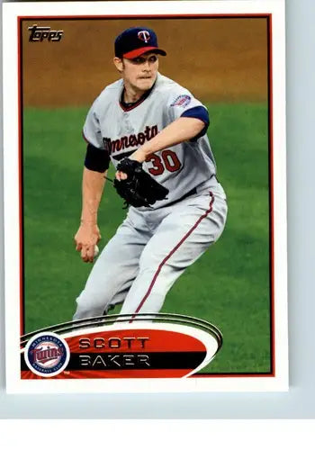 Baseball card featuring Scott Baker with original gloss from 2012 Topps #276 NM-MT